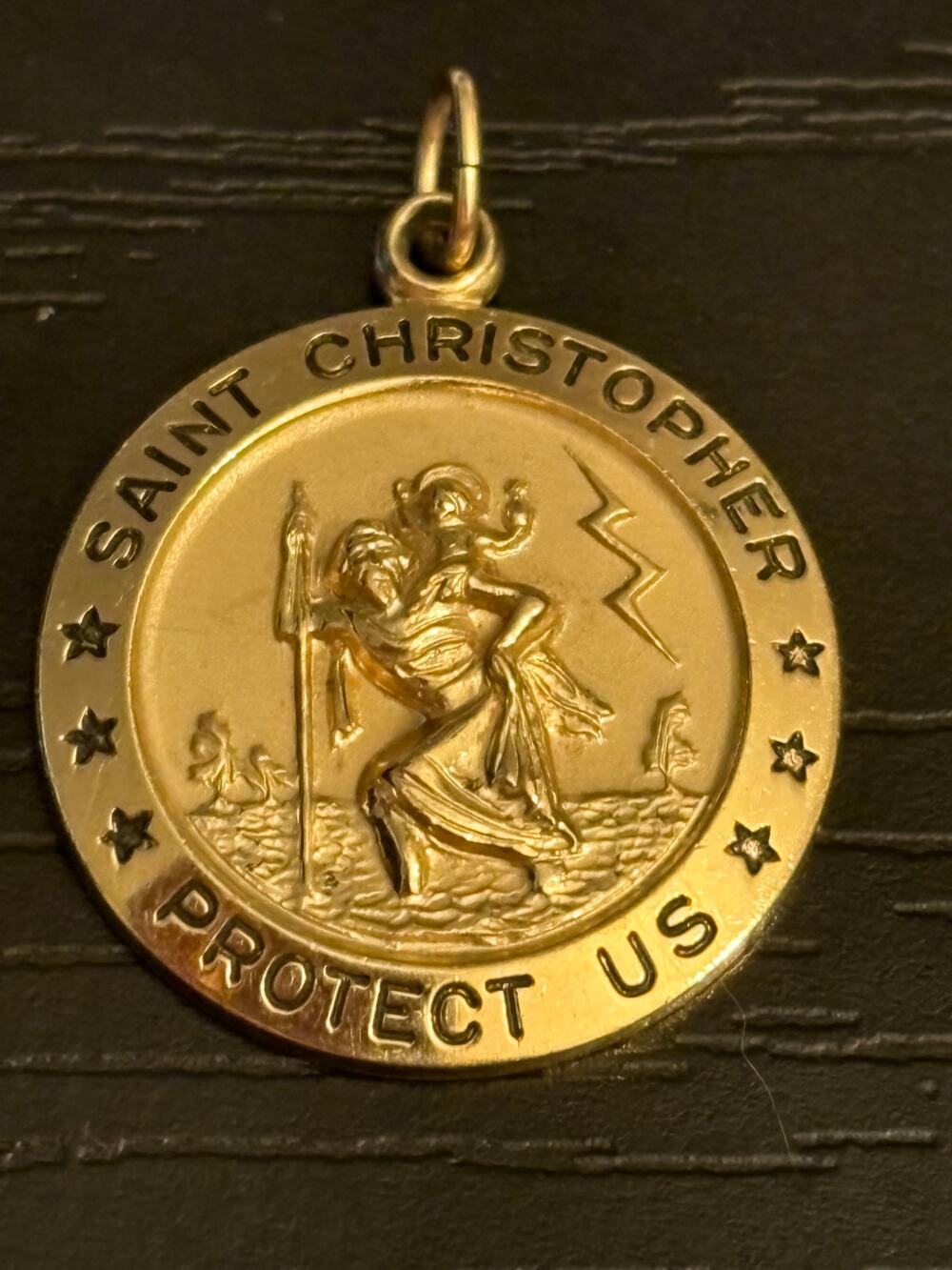 Vintage 1/20 14K Gold Filled St Christopher Medal 1”